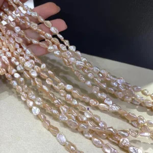 Irregular Pink & Peach Pearls/Per Line
