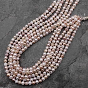 Round Pink & Peach Pearls/Per Line